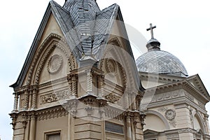 View to the city of Lviv cemetery in old city Lviv