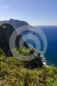 View to coastline from Vereda do Larano trail, Madeira, Portugal