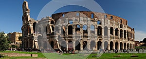 View To The Colosseum In Rome Italy On A Wonderful Spring Day