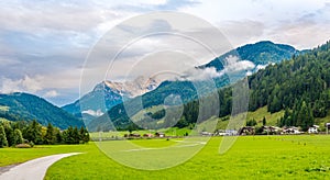 View at to the Countryside of Hochfilzen town in Austria