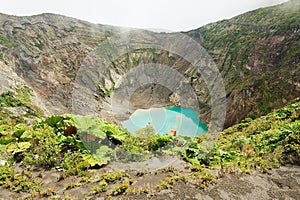 View to the crater of the Irazu active volcano situated in the Cordillera Central in Costa Rica. photo