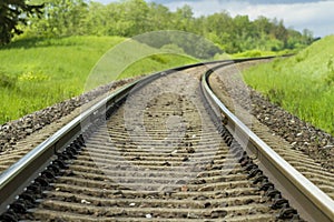 View to curve railroad