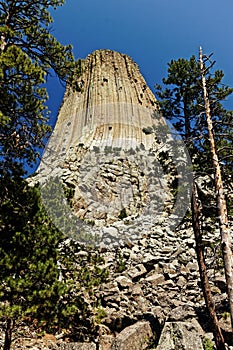 View to Devils Tower National Monument in Wyoming