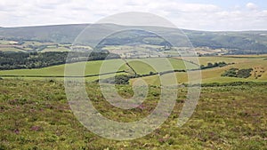 View to Dunkery Beacon the highest point on Exmoor Somerset England UK PAN.