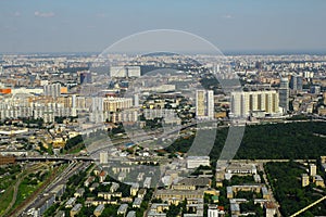 View to dwelling houses from Moscow International Business Center