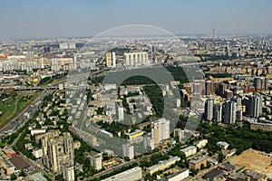 View to dwelling houses from Moscow International Business Center