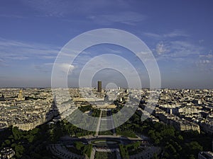 A view to the east of the Eiffel Tower