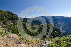 View to Encumeada Pass from viewpoint Canto do Muro, Madeira, Portugal. photo
