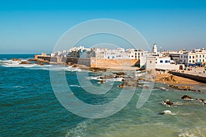 View to Essaouira old city and ocean , Morocco