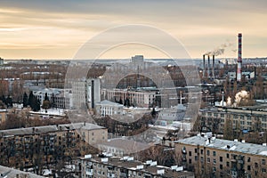 View to evening Voronezh in early spring