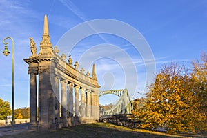 View to the famous Glienicke Bridge, Potsdam, in autumn