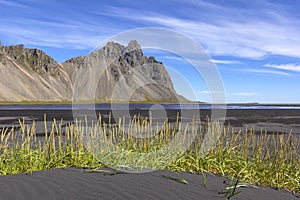 View to the famous Vestrahorn and Stokksnes