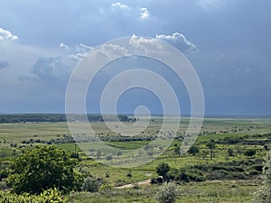 View to the fields of Dobruja Dobrogea, Romania photo