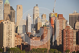 View to Financial District and Manhattan skyline, New York City