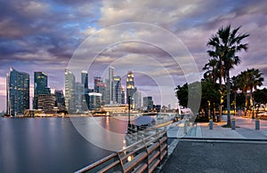 View to the financial district of Singapore