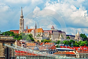 View to fishermans bastion in budapest city