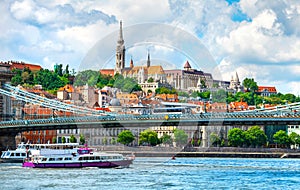 View to fishermans bastion in Budapest city