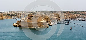 View to the Fort St. Angelo from Valletta, Malta