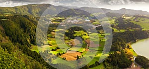 View to the Furnas city and valley photo