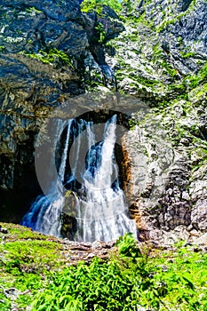 View to Gega waterfall and river, Abkhazia, Georgia photo