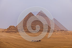 View to Great Giza pyramides