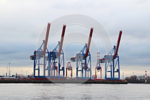 View to Hamburg port from Docklands