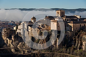 View to hanging houses `casas colgadas` de Cuenca old town