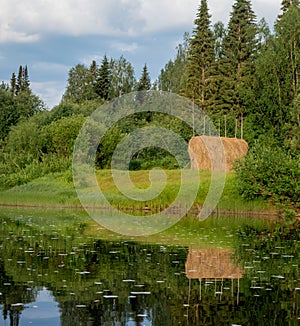 View to hayrick at river meadow