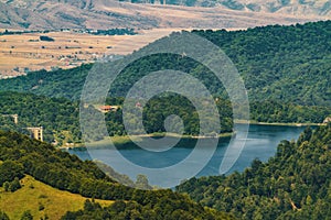 View to highland lake Goygol in Azerbaijan