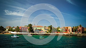 View to historic city at the Goree island, Senegal