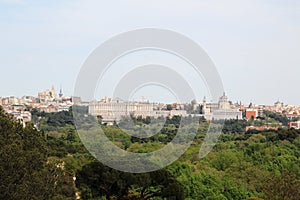 View to the historical center of Madrid from Casa de Campa photo