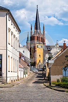 View to the Holy Spirit Church -Heilig Geist Kirche-, Potsdam, Germany