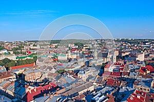 view to the house-tops in Lvov city