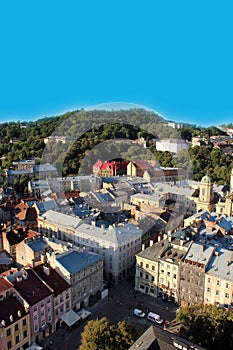 View to the house-tops in Lvov city