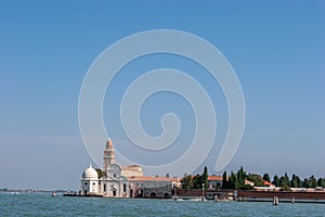 view to island of san Michele, the cemetery island of Venice