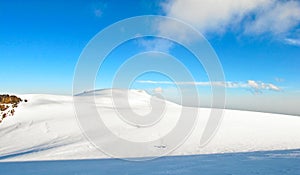 View to Kasbek, the holy mountain in the Caucasus