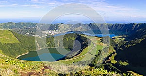 View to lagoons of Sete Cidades on Azores