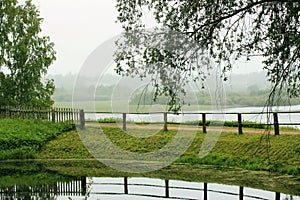 View to the lake in the family estate of Pushkin