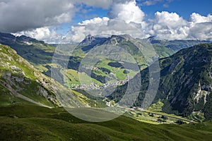 View to Lech in the Alps, Vorarlberg, Austria