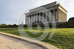 View to the Lincoln Memorial at sunset. Washington D.C., USA