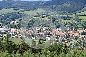 View to the little village of Floh-Seligenthal in Thuringia