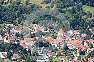 View to the little village of Floh-Seligenthal in Thuringia