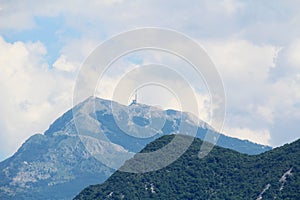 View to Lovcen mountain and an observing point, Montenegro