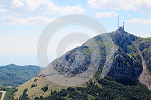 View to Lovcen mountain and an observing point, Montenegro