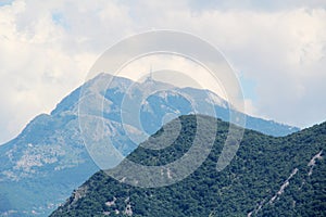 View to Lovcen mountain and an observing point, Montenegro