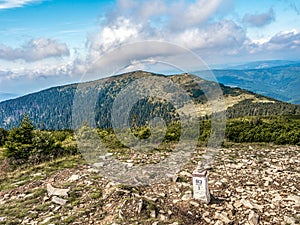 A view to Mala Babia Mountain Peak, Beskid Zywiecki Mountains, Poland photo