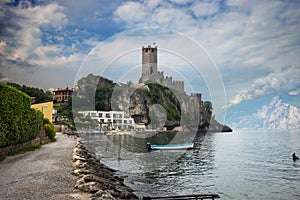 View to Malcesine Castle, Lake Garda, Italy