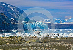 The view to Margerie and Grand pacific glaciers from Tarr inlet, Glacier Bay National Park, Alaska