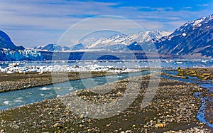 The view to Margerie and Grand pacific glaciers from Tarr inlet, Glacier Bay National Park, Alaska