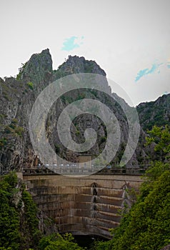 View to Matka dam and lake, Treska river, North Macedonia